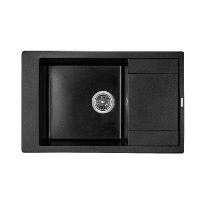 Кухонна мийка GRANADO Almeria Black Shine кварцова, врізна